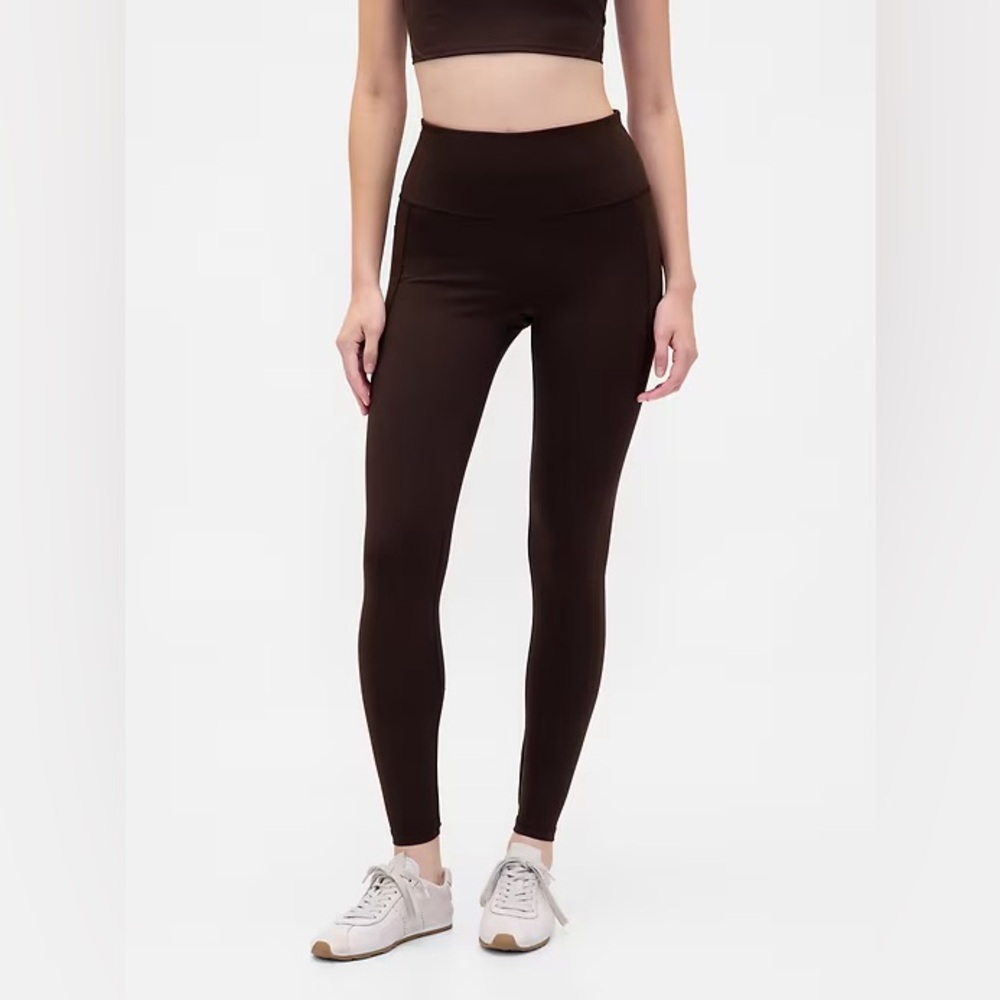 GAP GapFit ribbed sky high legging petite length in terra brown